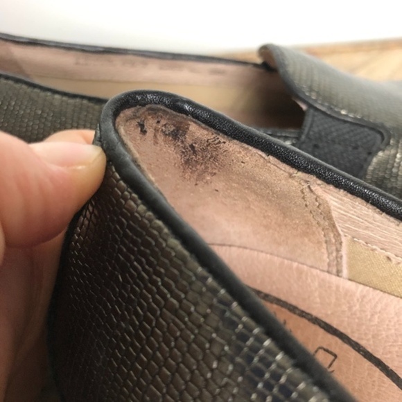 Dansko Gold Addy Metallic Lizard Leather Loafers Women Size 36 or 6 - Picture 7 of 8